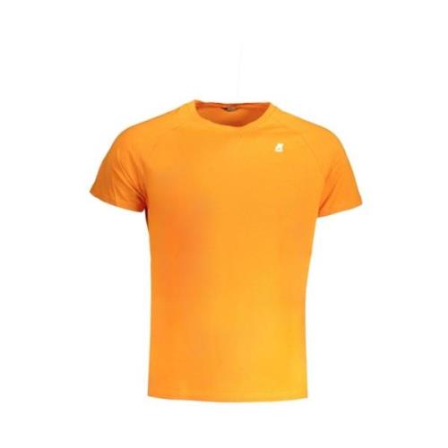 Katoenen T-shirt met Logo K-Way , Orange , Heren