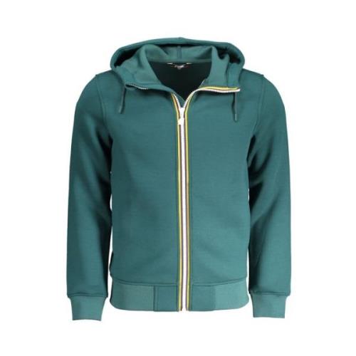 Sportieve Hoodie met Rits en Zakken K-Way , Green , Heren