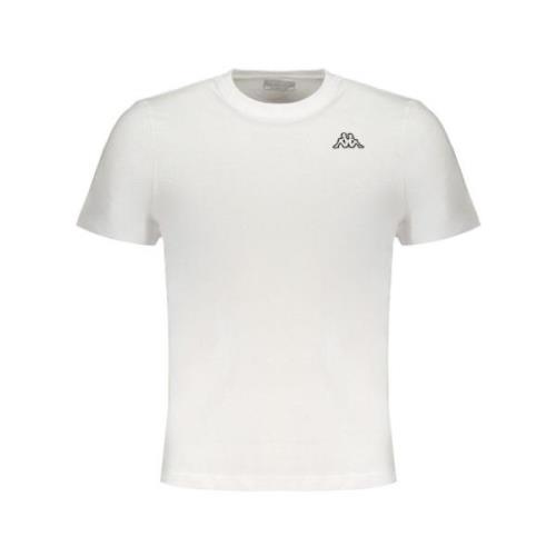 Wit Katoenen T-Shirt Kappa , White , Heren