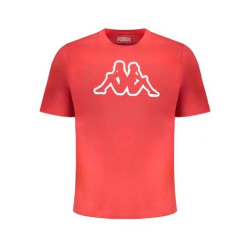 Rode Katoenen T-shirt Kappa , Red , Heren