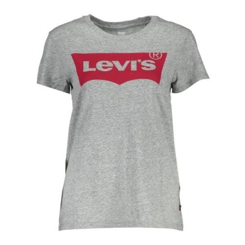 Grijs Katoen Logo T-Shirt Vrouwen Levi's , Gray , Dames