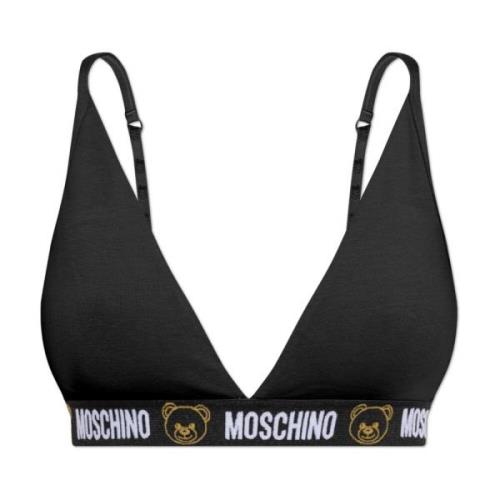 Logo Bra Moschino , Black , Dames