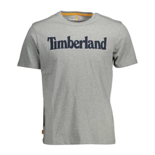 grijs katoenen logoshirt Timberland , Gray , Heren