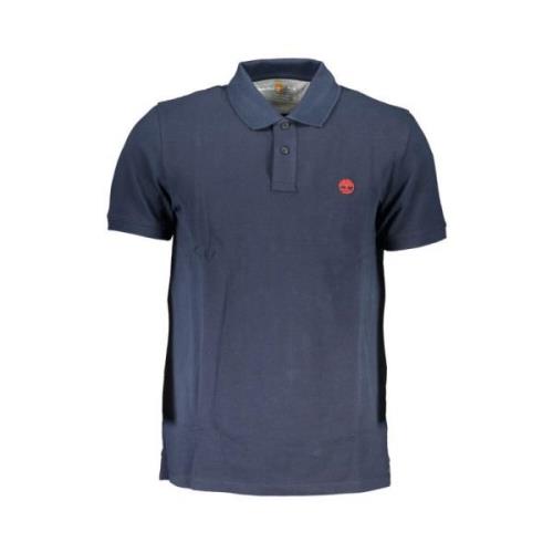 Blauw Katoenen Poloshirt met Borduursel Timberland , Blue , Heren