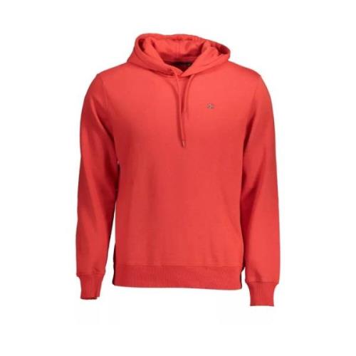 Chique Roze Hoodie met Logo-Detail Napapijri , Red , Heren