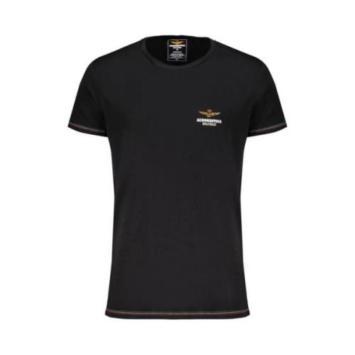 Zwarte Katoenen Buitenshirt met Print Aeronautica Militare , Black , H...