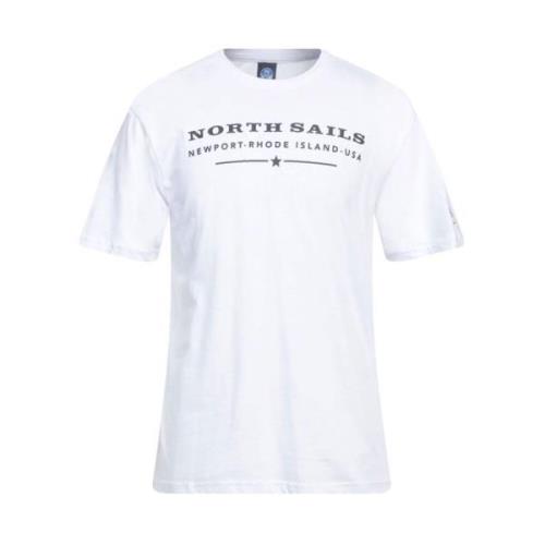 Elegant wit katoenen T-shirt met print North Sails , White , Heren