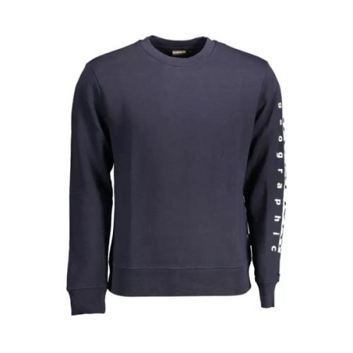 Blauw Logo Sweatshirt Stijlvol Comfort Napapijri , Blue , Heren