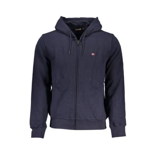 Klassiek Blauw Hoodie met Borduursel Napapijri , Blue , Heren