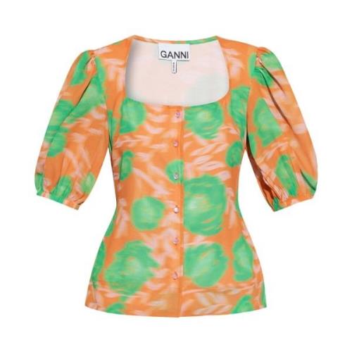 Top met korte mouwen Ganni , Orange , Dames