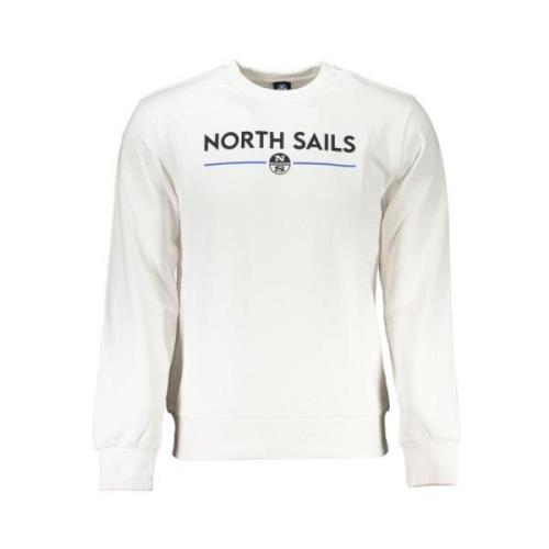 Geborstelde Sweatshirt met Logo Print North Sails , White , Heren