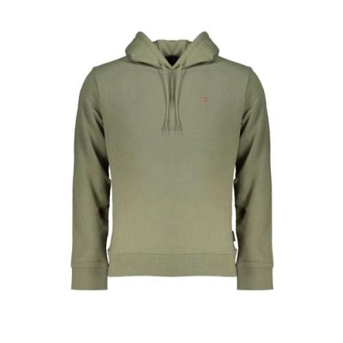 Groene hoodie met borduurwerk Napapijri , Green , Heren