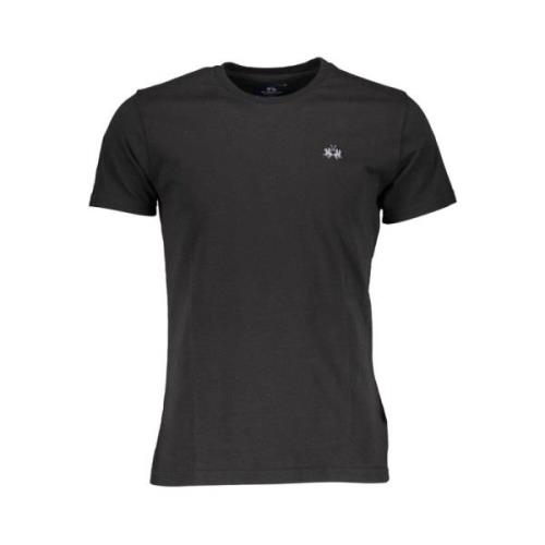 Elegant T-shirt met korte mouwen ronde hals La Martina , Black , Heren