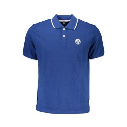 Blauw Katoenen Poloshirt met Korte Mouwen North Sails , Blue , Heren