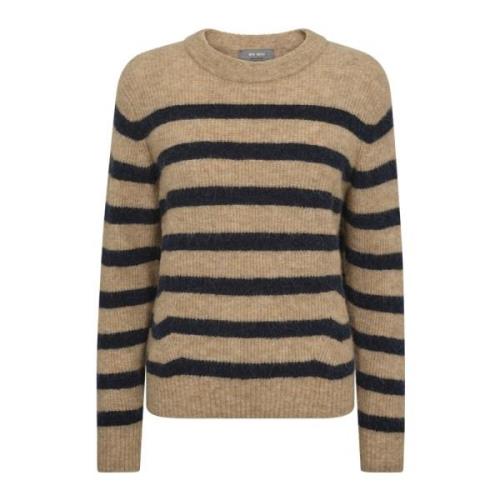 Gestreepte Crewneck Gebreide Trui MOS Mosh , Beige , Dames