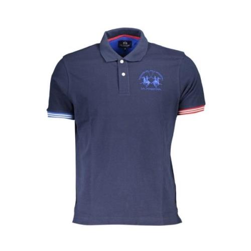 Elegante blauwe poloshirt met contrastdetails La Martina , Blue , Here...