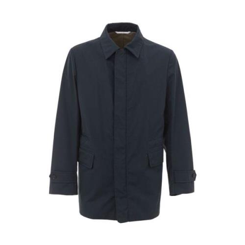 Blauwe Katoenen Jas Brioni , Blue , Heren