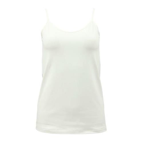 Elegant Off-White Nappa Top 2-Biz , White , Dames