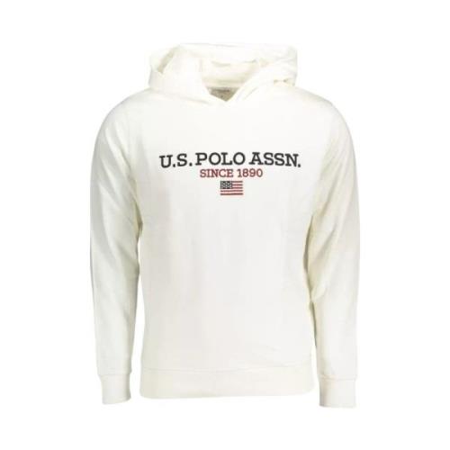 Wit Contrast Logo Hoodie U.s. Polo Assn. , White , Heren