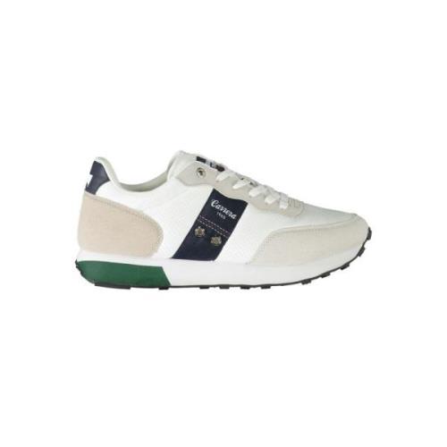 Witte Polyester Sneakers met Veters, Contrastdetails, Logo Carrera , M...