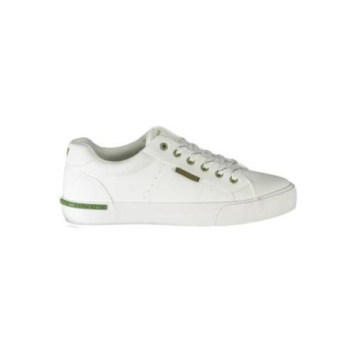 Witte Polyester Sneakers met Veters, Contrastdetails, Logo Carrera , W...