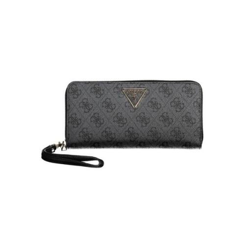 Elegante zwarte portemonnee met logodetail Guess , Black , Dames