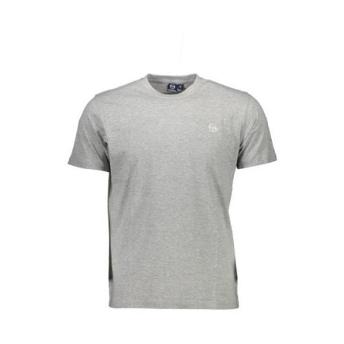 Grijze Katoenen Logo Geborduurd T-shirt Sergio Tacchini , Gray , Heren