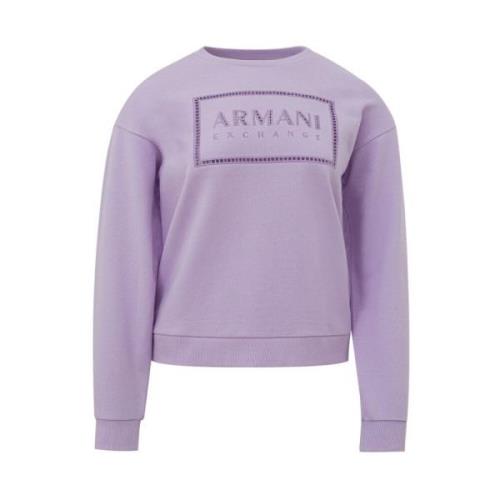 Chique paarse katoenen trui voor vrouwen Armani Exchange , Purple , Da...