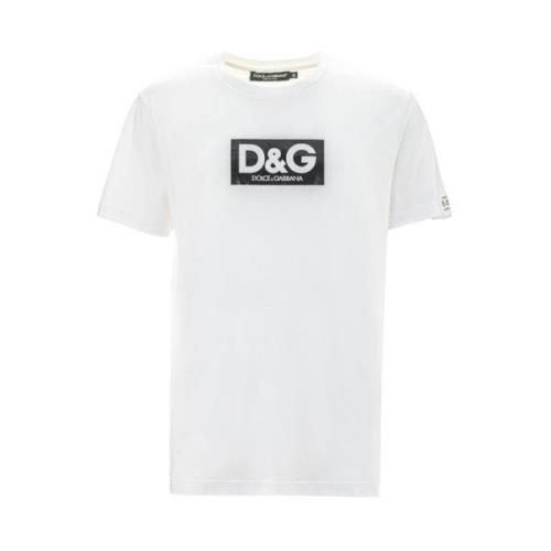 Wit Katoenen T-Shirt Dolce & Gabbana , White , Heren