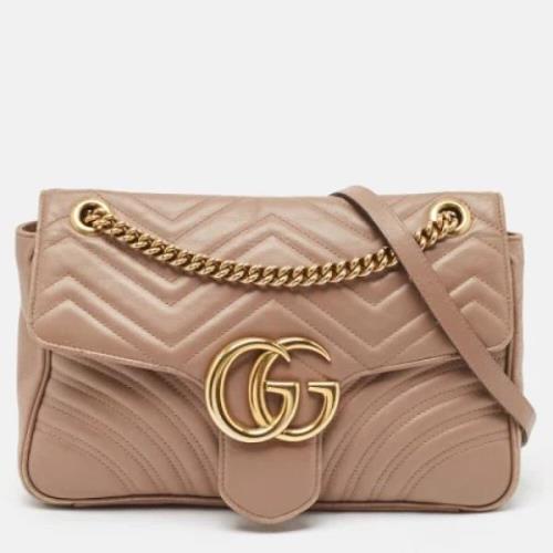 Pre-owned Leather gucci-bags Gucci Vintage , Beige , Dames