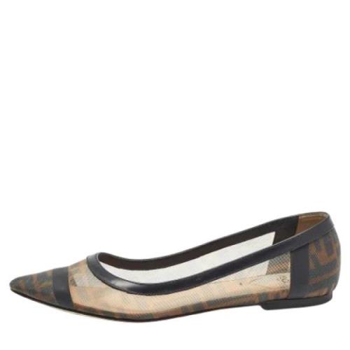 Pre-owned Leather flats Fendi Vintage , Black , Dames