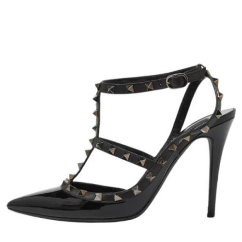 Pre-owned Leather sandals Valentino Vintage , Black , Dames