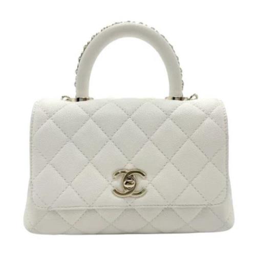 Pre-owned Leather chanel-bags Chanel Vintage , White , Dames