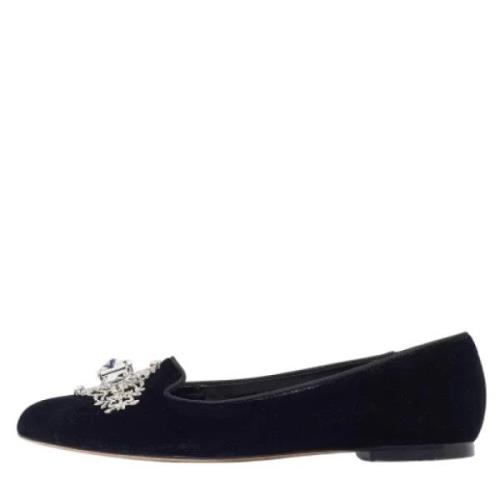 Pre-owned Velvet flats Dolce & Gabbana Pre-owned , Black , Dames