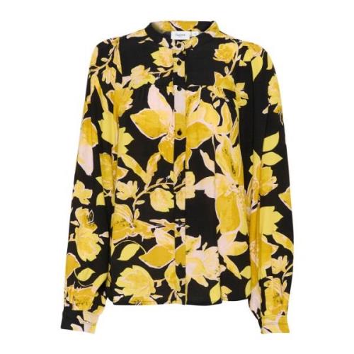 Zwart Gebrande Bloemen Blouse Saint Tropez , Yellow , Dames