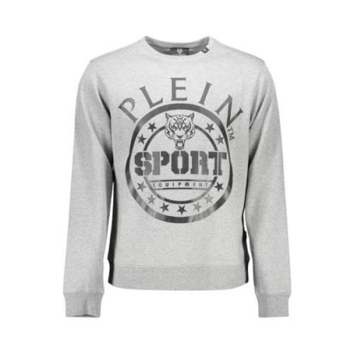 Grijs sweatshirt met lange mouwen en logo Plein Sport , Gray , Heren