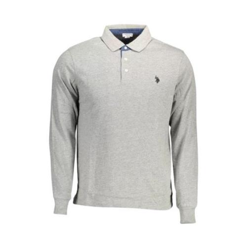 Grijs langmouw poloshirt met elleboogpatches U.s. Polo Assn. , Gray , ...