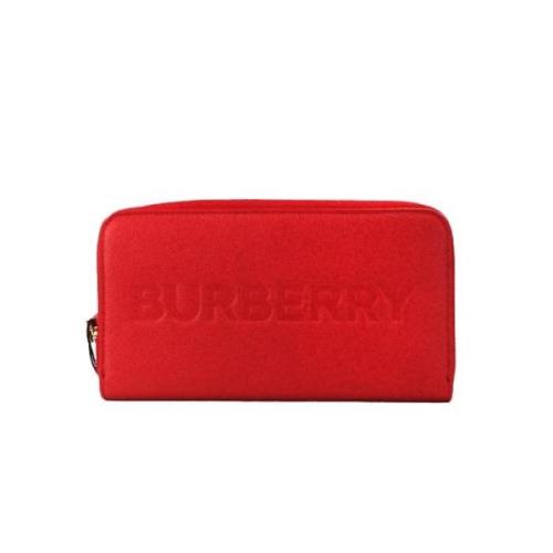 Geëmbosseerde Rode Logo Continental Clutch Portemonnee Burberry , Red ...