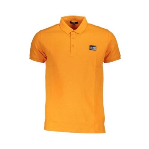 Oranje Katoenen Poloshirt met Logo Cavalli Class , Orange , Heren