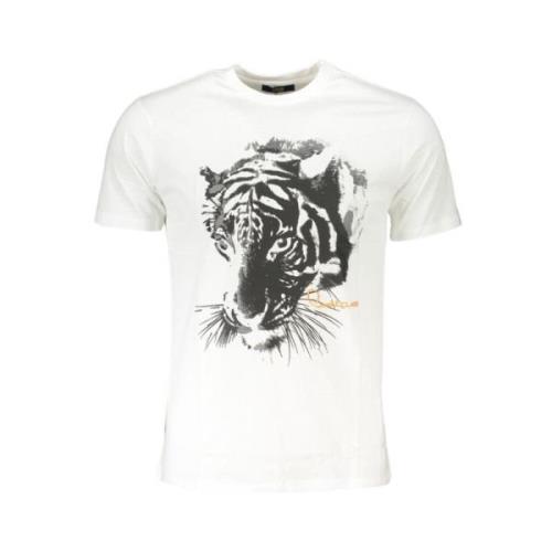 Bedrukt Logo Ronde Hals T-Shirt Cavalli Class , White , Heren