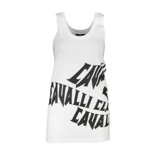 Elegante Bedrukte Tanktop met Brede Schouders Cavalli Class , White , ...