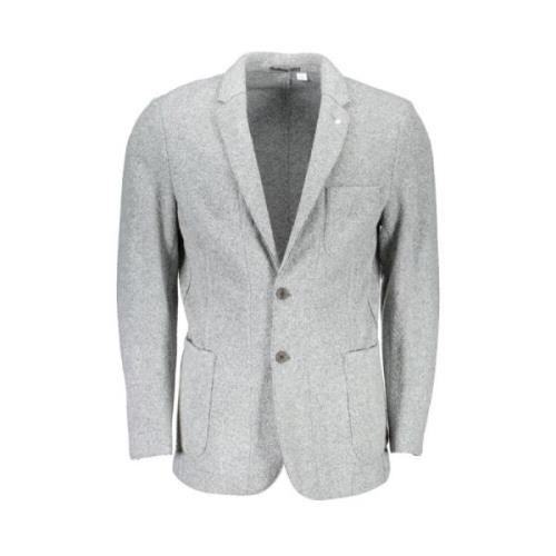 Elegante grijze lange mouwen jas Gant , Gray , Heren