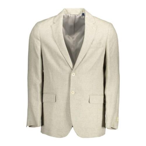 Klassieke Linnenjas met Logo Gant , Beige , Heren