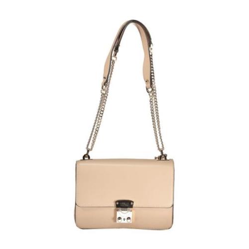 Beige Handtas met Kettingriem en Meerdere Compartimenten Guess , Beige...