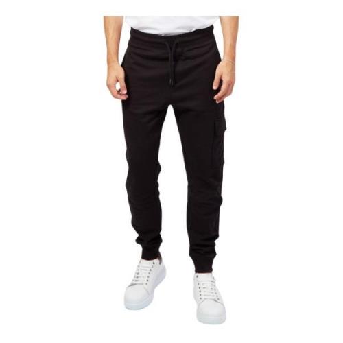 Zwarte Terry Sweatpants met Trekkoord Taille Hugo Boss , Black , Heren