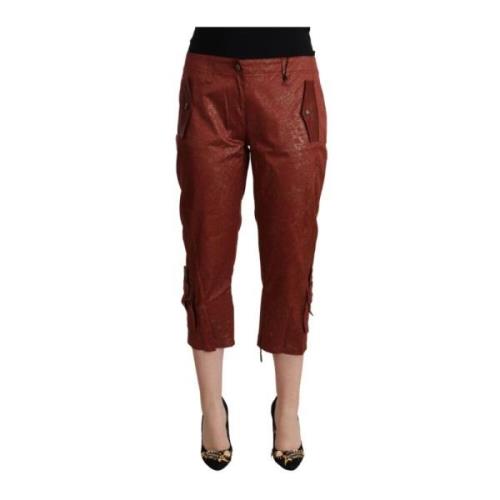 Bruine Katoenen Broek Just Cavalli , Brown , Dames