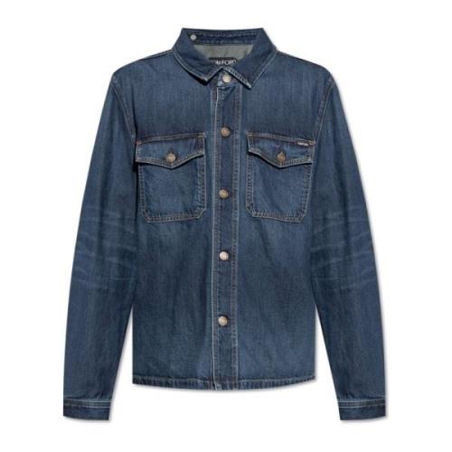 Denim overhemd Tom Ford , Blue , Heren