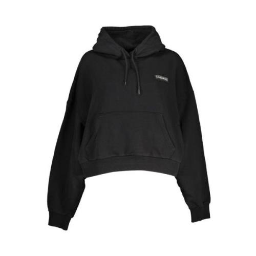 Zwarte Katoenen Hoodie Napapijri , Black , Dames