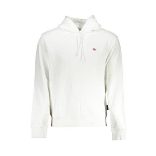 Elegante Witte Hoodie Katoenen Sweatshirt Napapijri , White , Heren