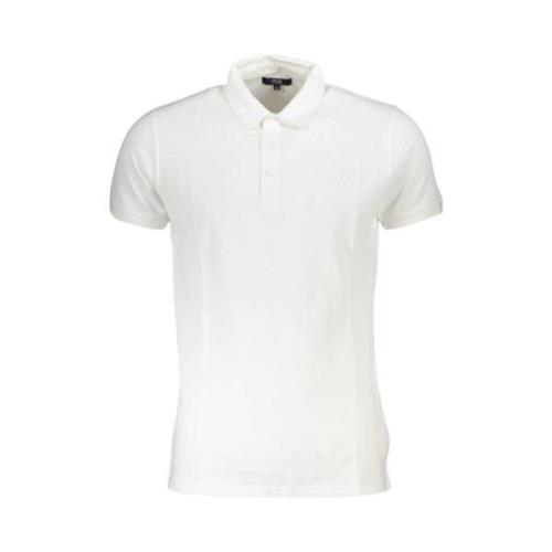 Wit Katoenen Poloshirt met Borduurwerk Cavalli Class , White , Heren